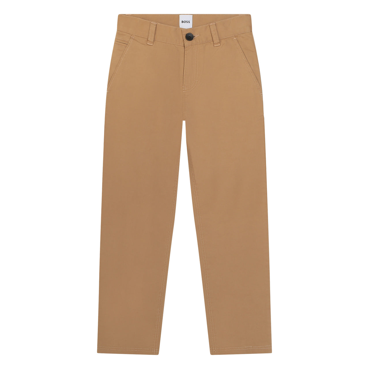 BOSS Pantalon de gabardina para niño y teen, color cookie