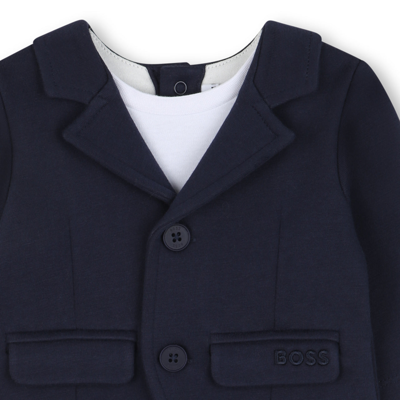 Boss mameluco traje para bebe azul marino