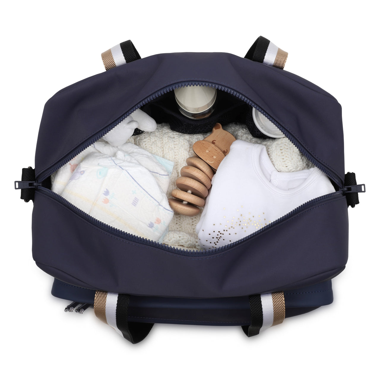 BOSS Pañalera con accesorios color azul liso pequeño logo al frente