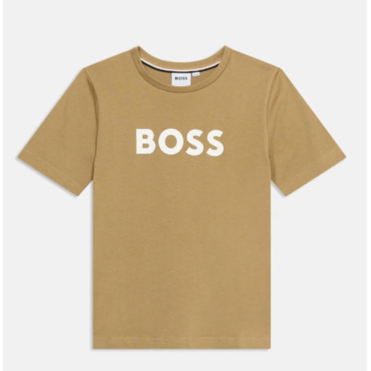 BOSS playera para niño y teen color arena logo al frente