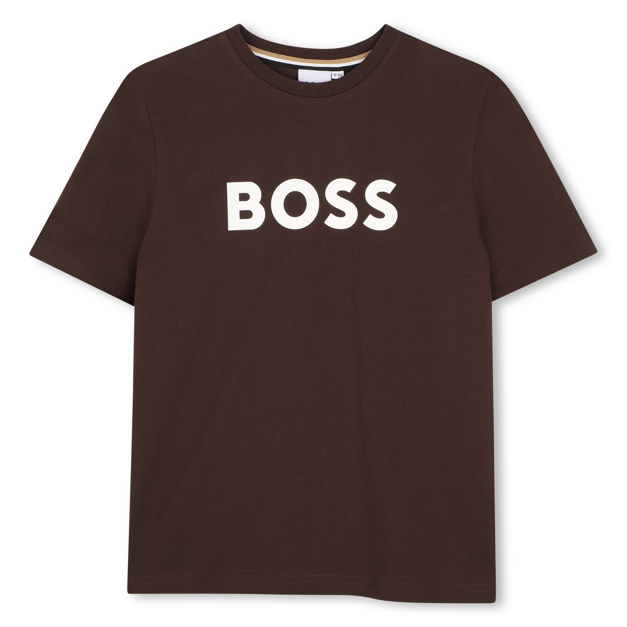 BOSS playera para niño y ñeen color cafe logo al frente