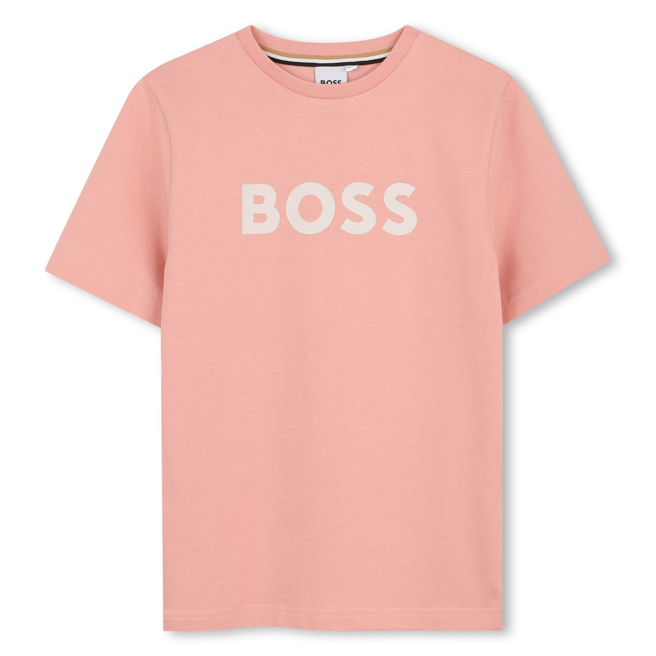 BOSS Playera para niño y teen Color rosa, logo, emblematico al frente