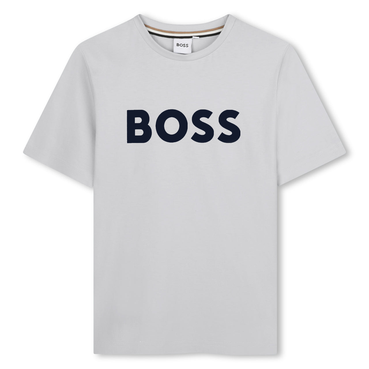 BOSS Playera para niño y teen Color gris, logo, emblematico al frente