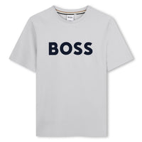 Thumbnail for BOSS Playera para niño y teen Color gris, logo, emblematico al frente