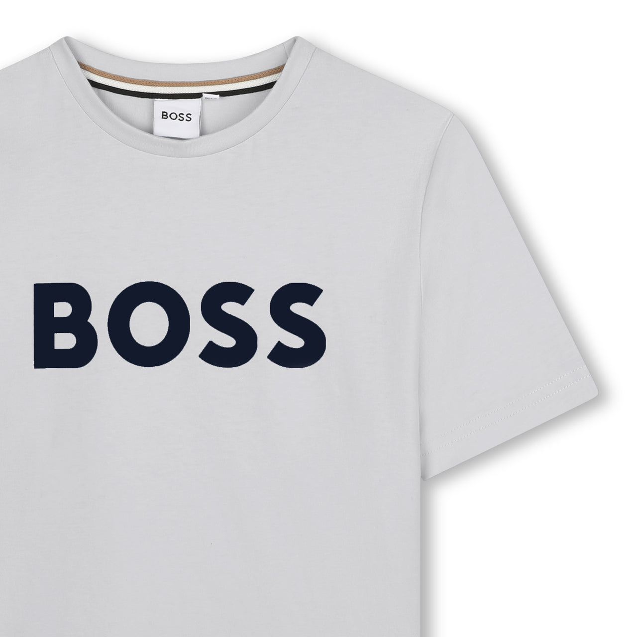 BOSS Playera para niño y teen Color gris, logo, emblematico al frente