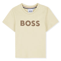 Thumbnail for BOSS playera para bebe color crema logo al frente