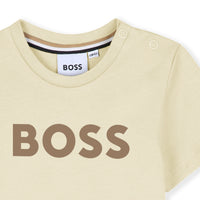 Thumbnail for BOSS playera para bebe color crema logo al frente
