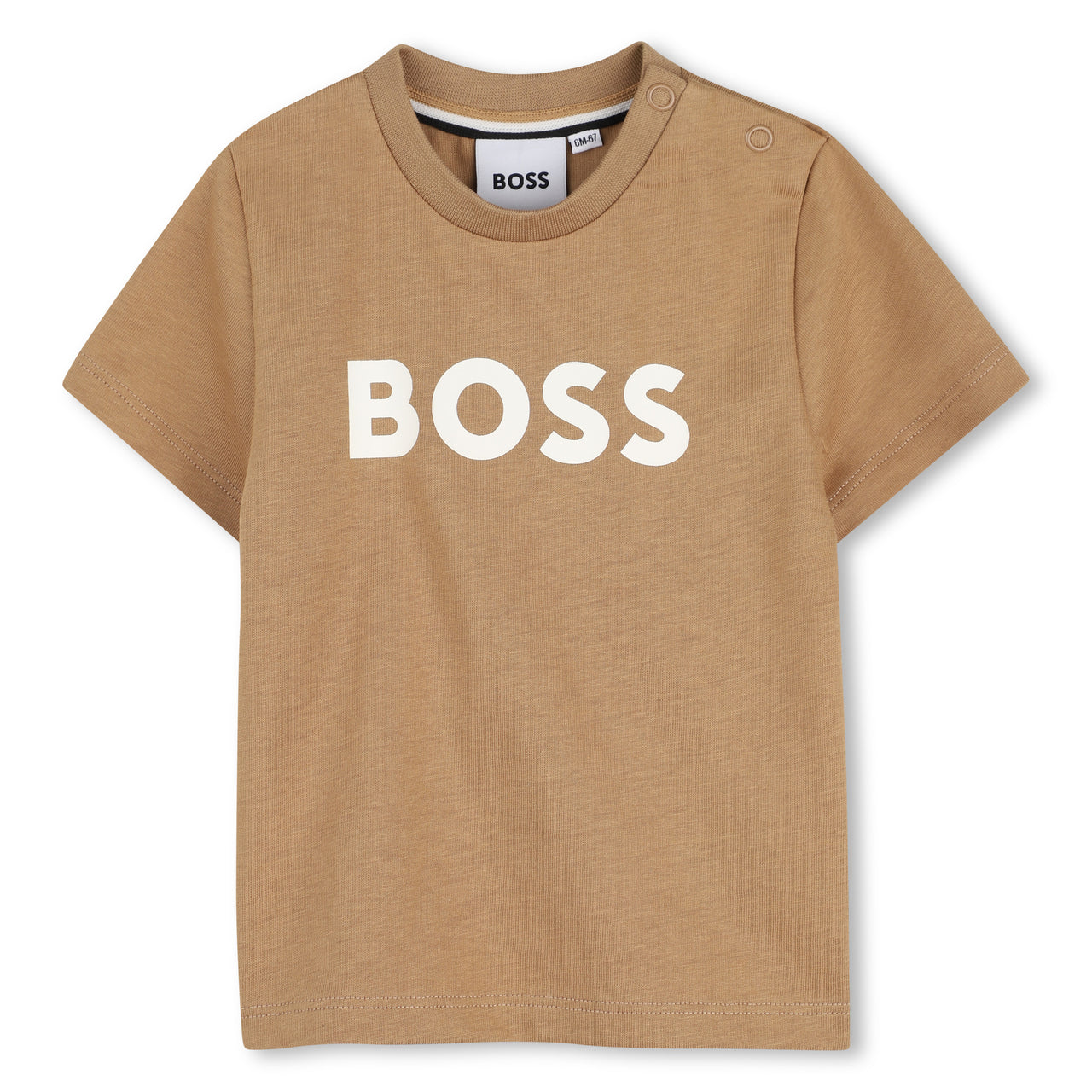 BOSS playera para bebe color arena logo al frente