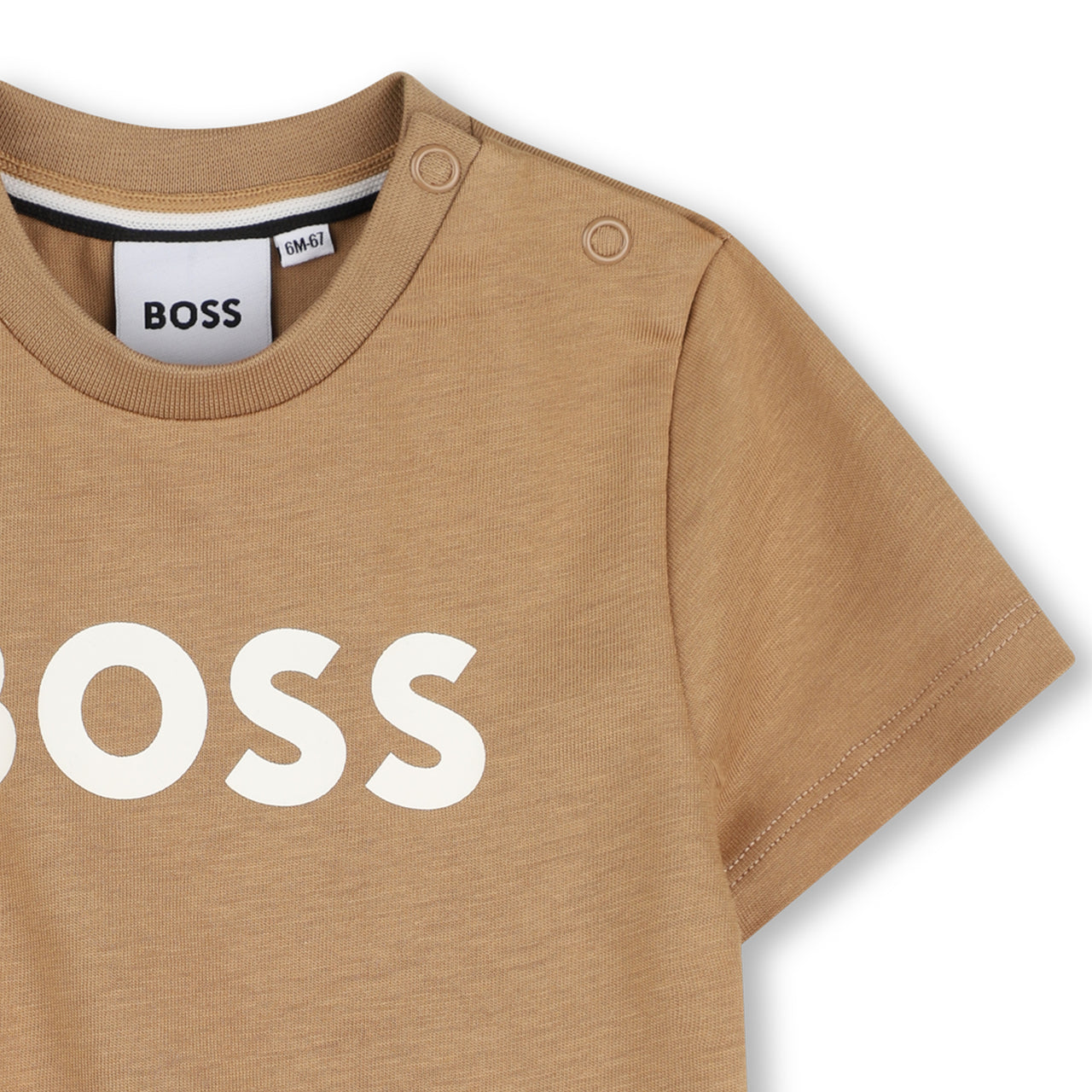 BOSS playera para bebe color arena logo al frente