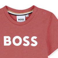 Thumbnail for BOSS Playera para bebe, logo emblematico al frente rose
