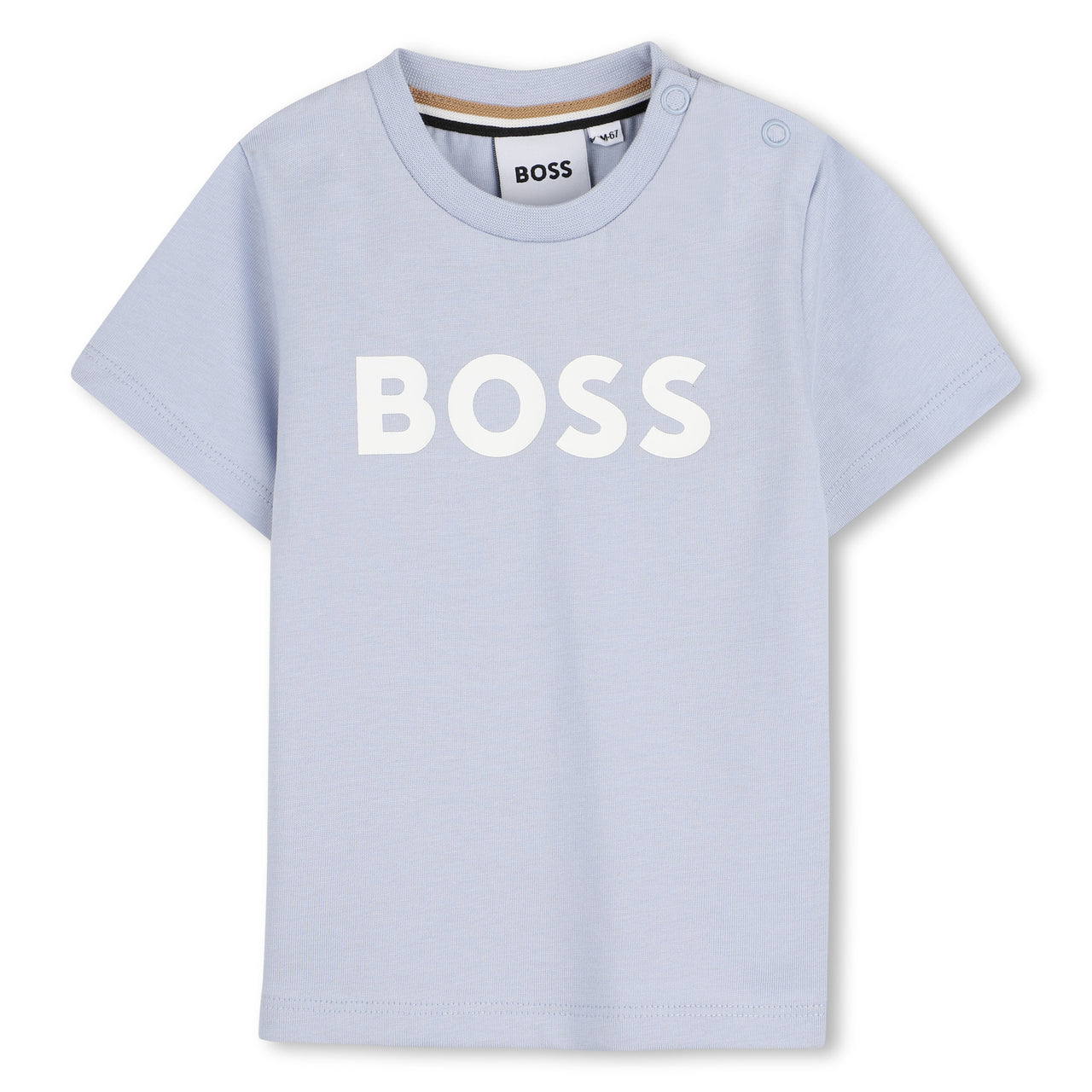 BOSS playera para bebe color azul cielo logo al frente
