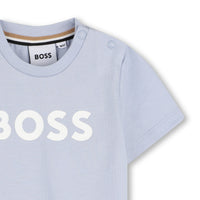 Thumbnail for BOSS playera para bebe color azul cielo logo al frente