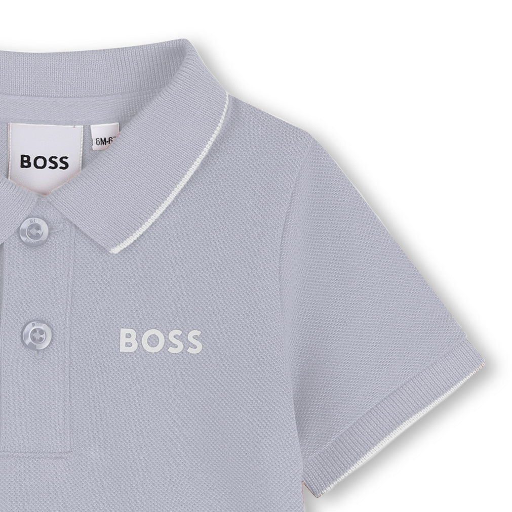 BOSS Polo para bebe color azul cielo