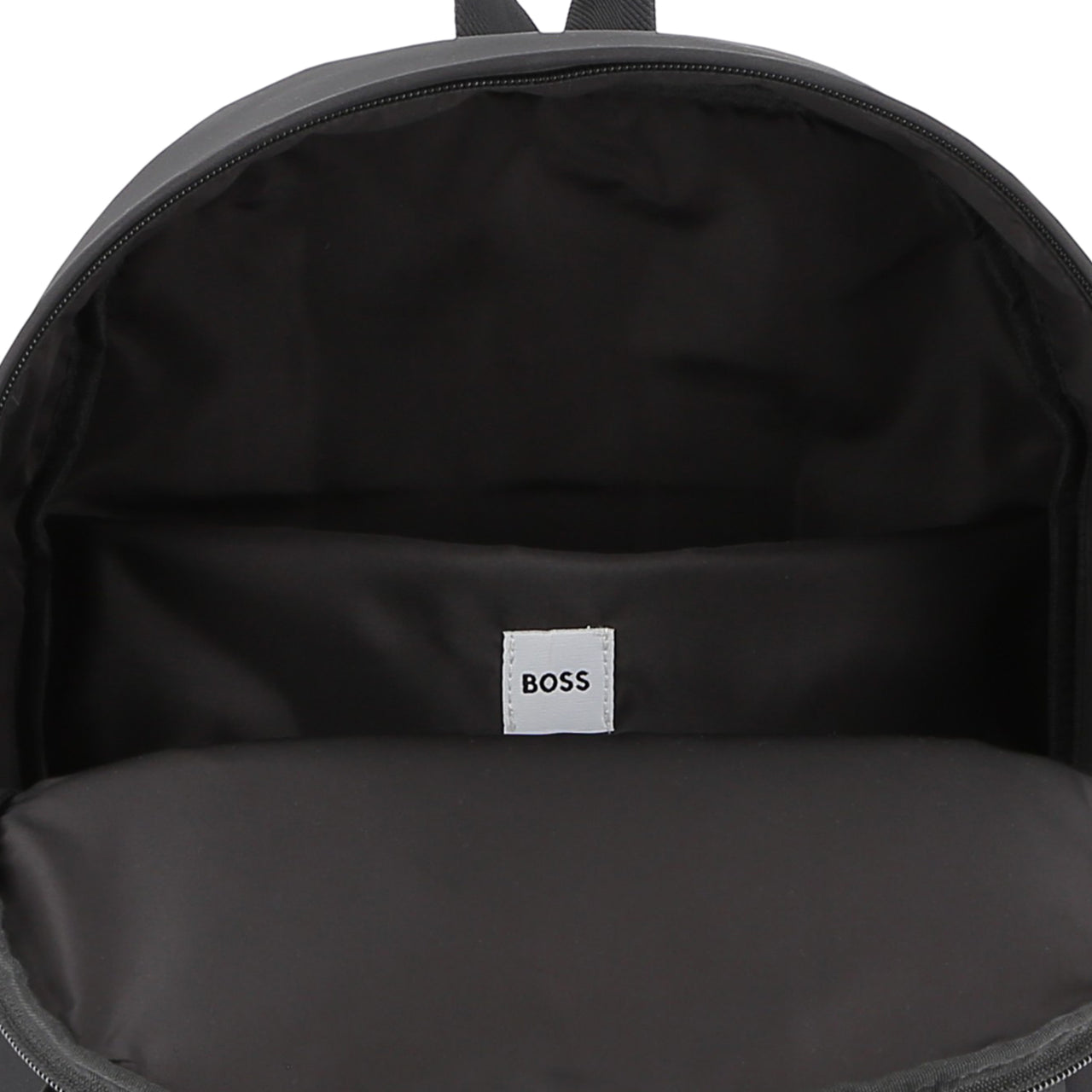 BOSS Backpack para niño y Teen color negro liso logo al tono en relieve