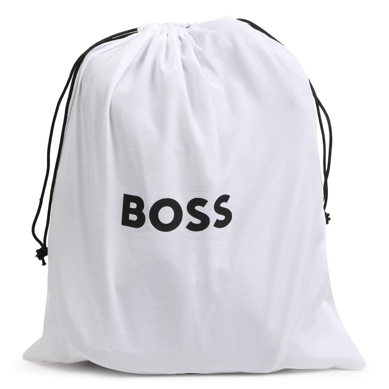 BOSS Backpack para niño y Teen color negro liso logo al tono en relieve