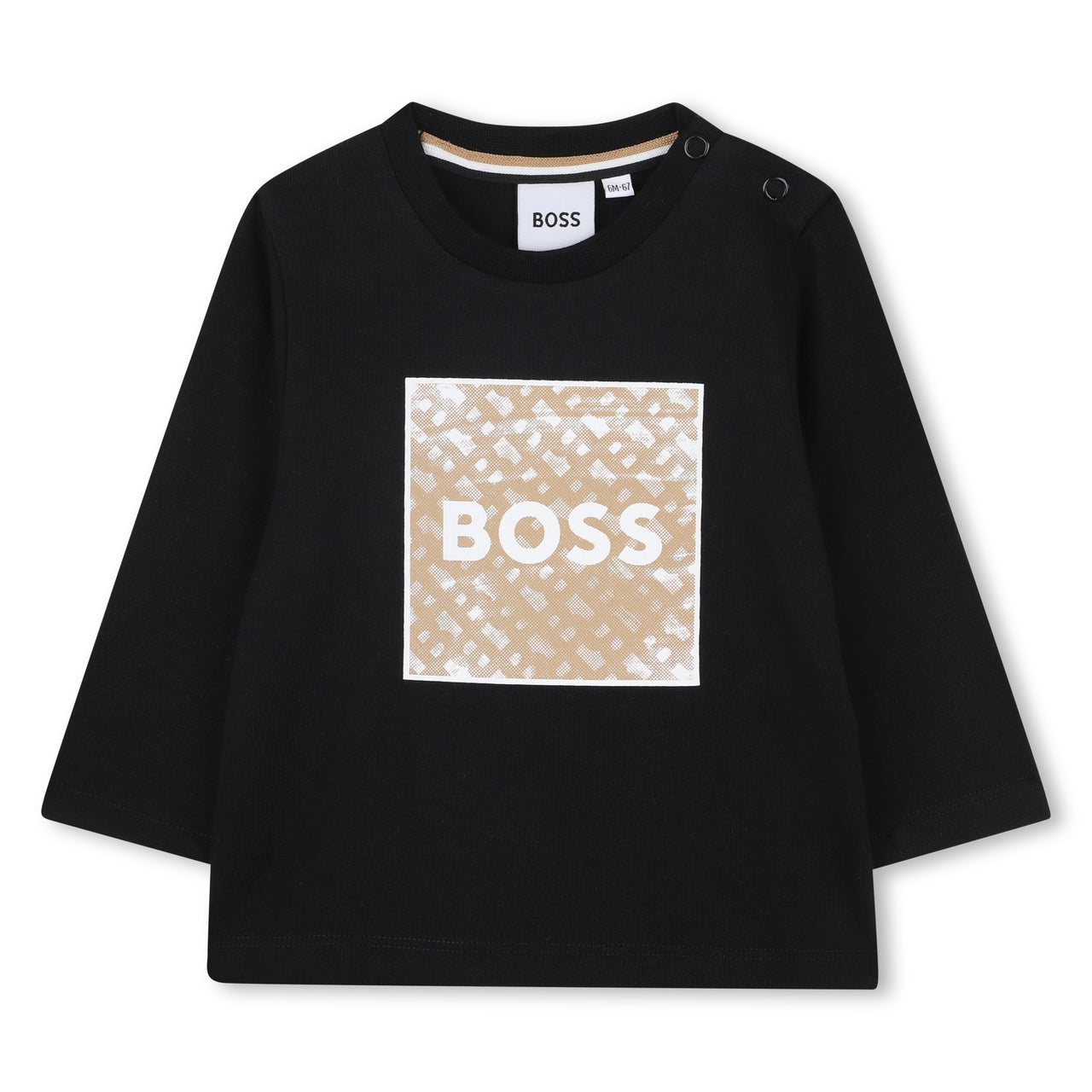 Boss playera para bebe negra big print logo