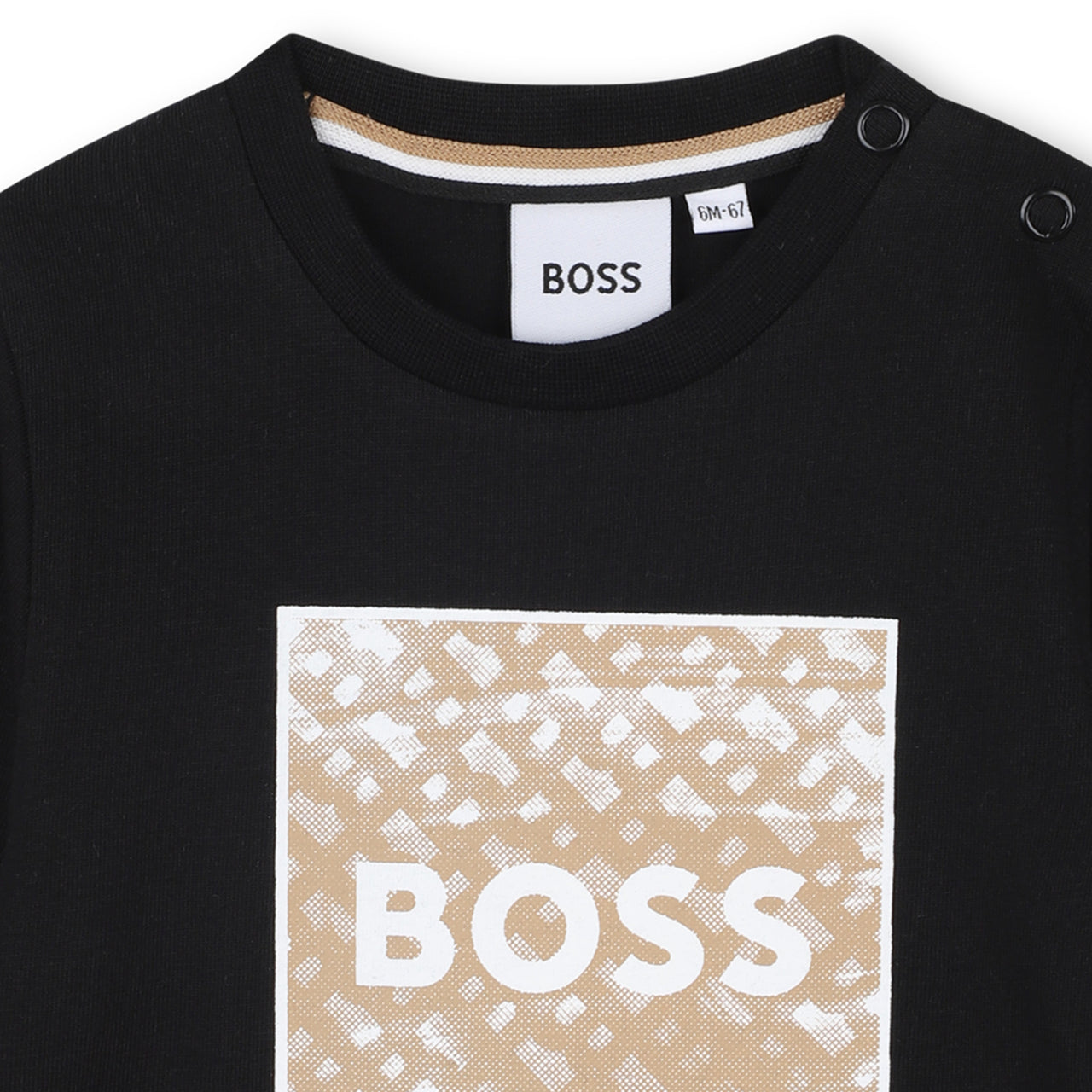 Boss playera para bebe negra big print logo