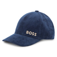 Thumbnail for BOSS Gorra para niño y teen color azul en pana logo bordado en color blanco