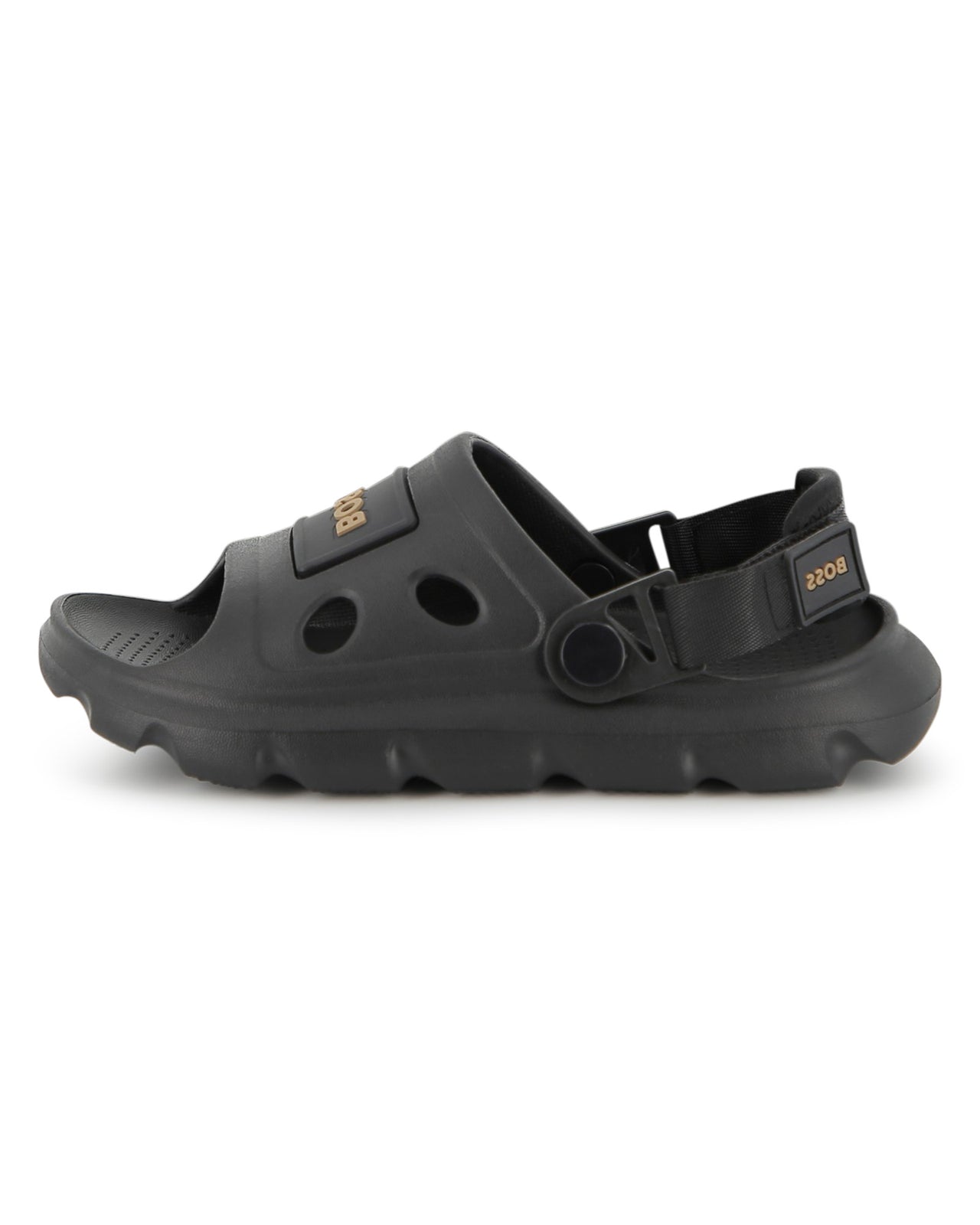 BOSS sandalia para niño y teen, negra, tipo crocs