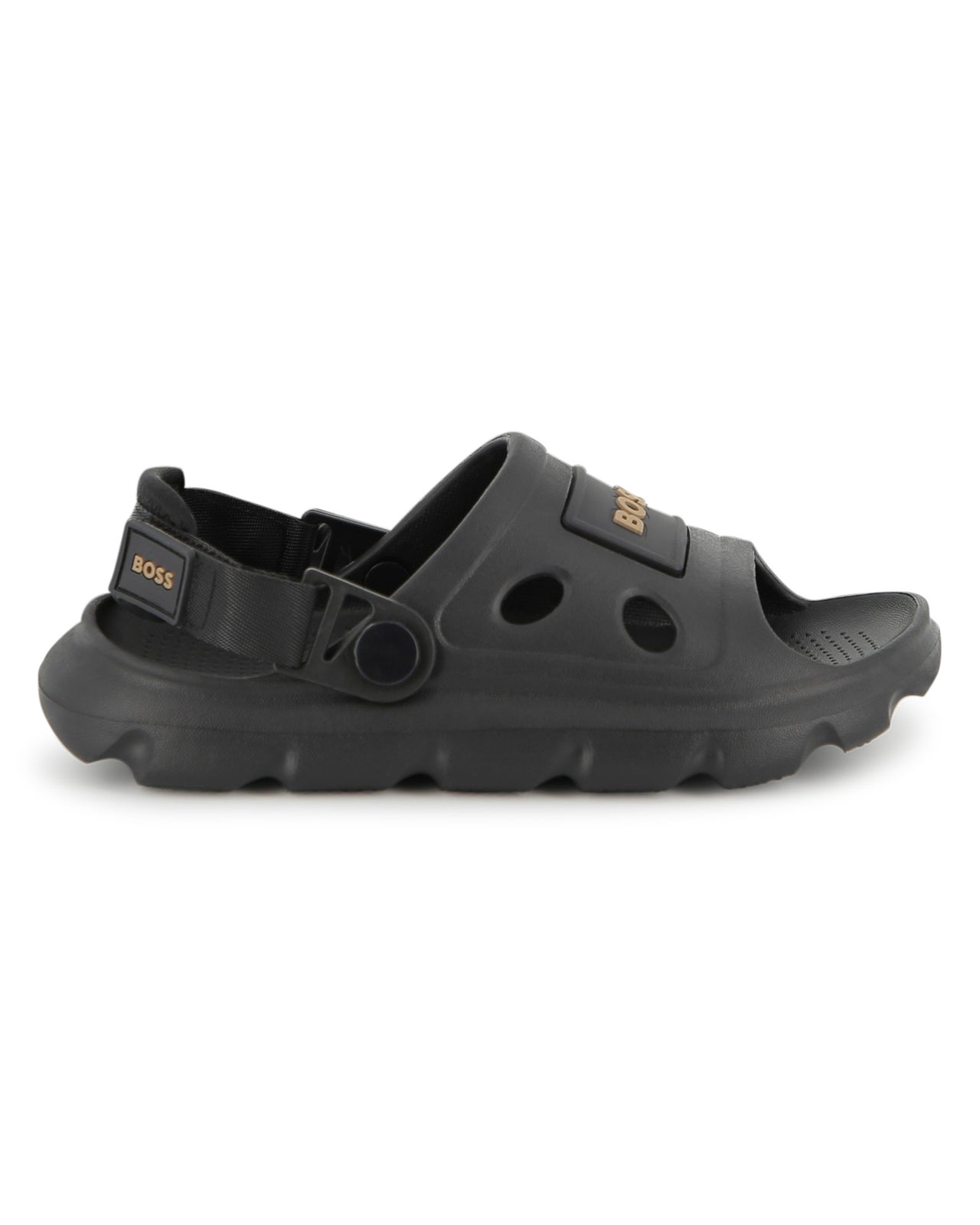BOSS sandalia para niño y teen, negra, tipo crocs