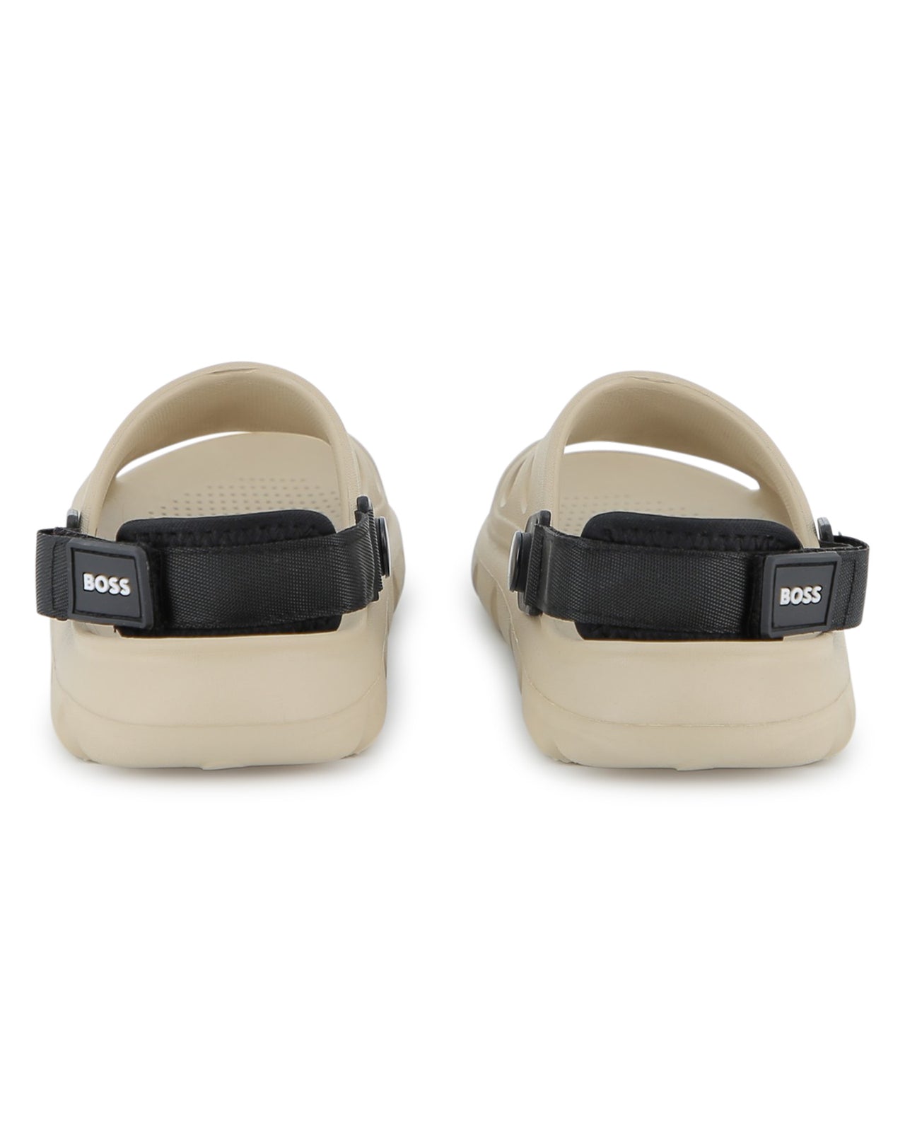 BOSS sandalia para niño y teen, beige y negro, tipo crocs