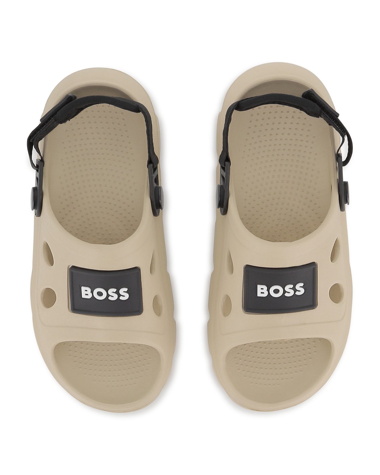 BOSS sandalia para niño y teen, beige y negro, tipo crocs