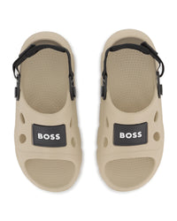 Thumbnail for BOSS sandalia para niño y teen, beige y negro, tipo crocs
