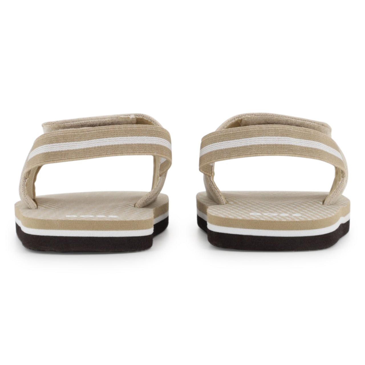 BOSS sandalia para bebe y niño, beige logo blanco ajustables