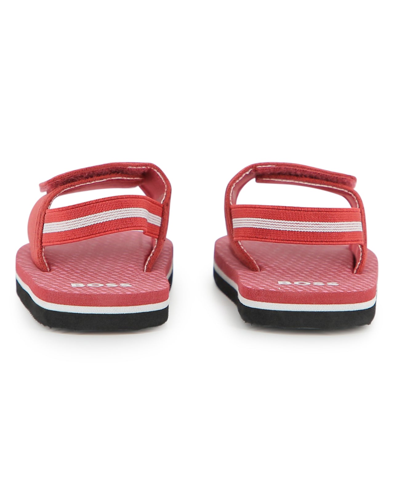 BOSS sandalia para bebe y niño roja, logo blanco ajustables