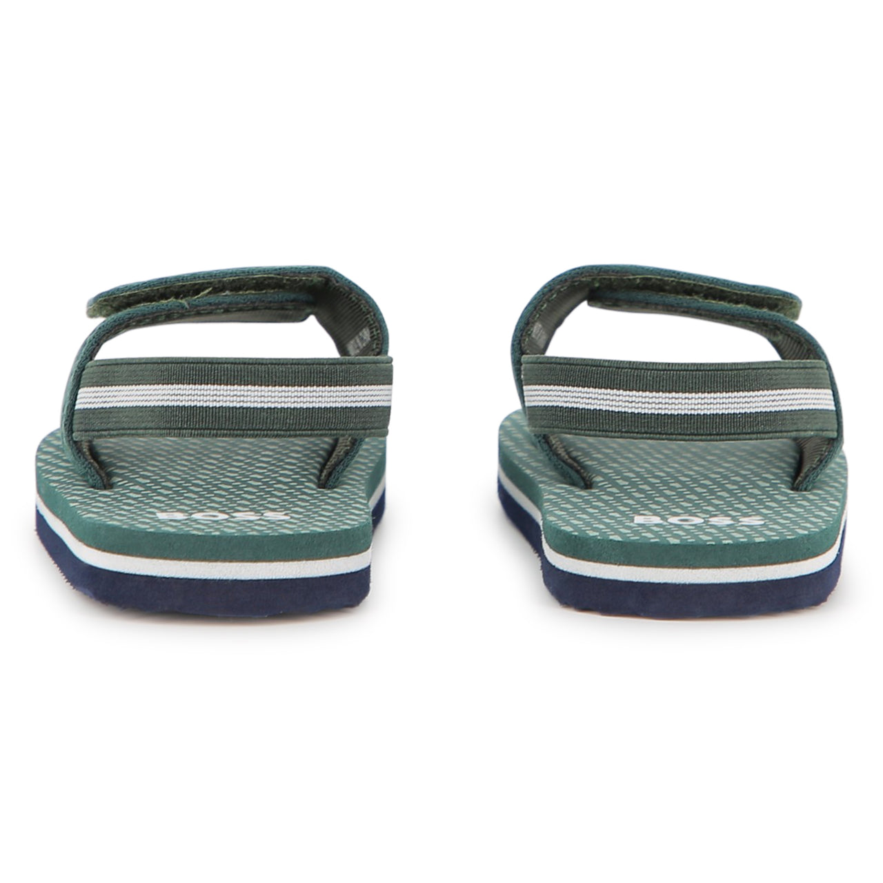 BOSS sandalia para bebe y niño verde, logo blanco