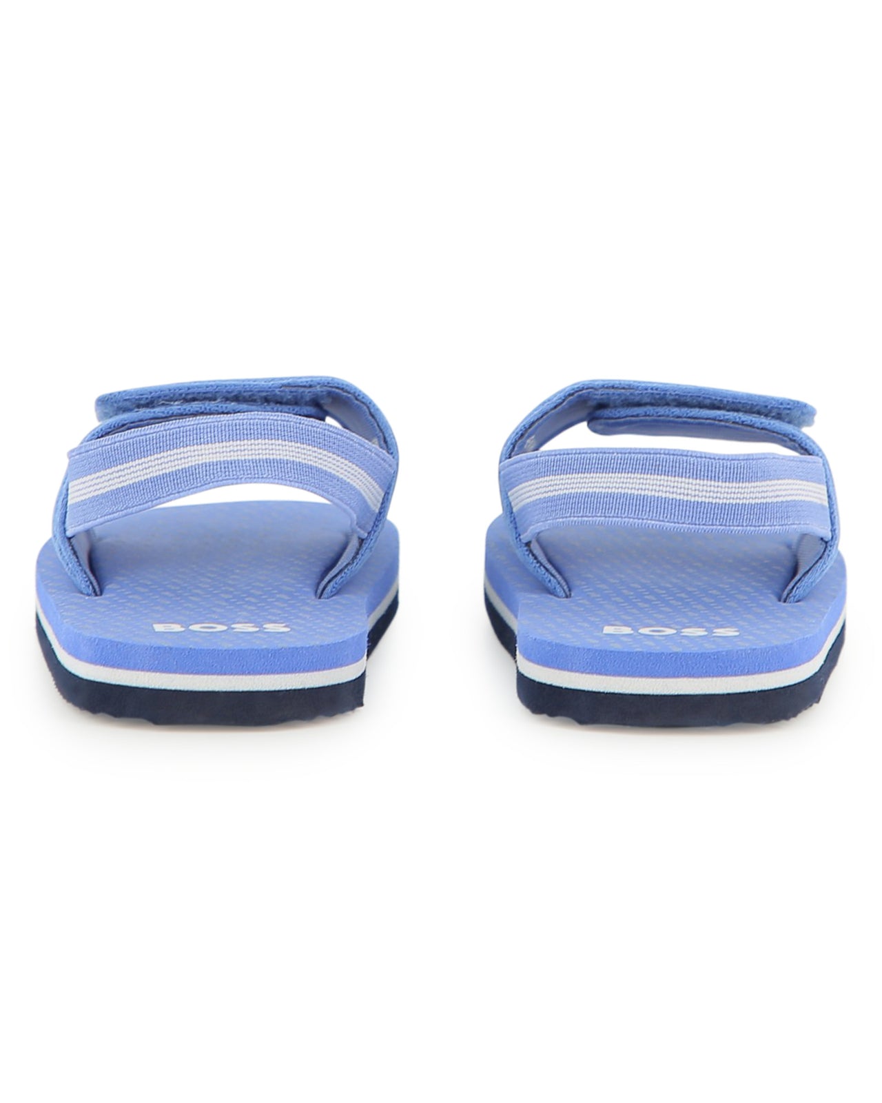 BOSS sandalia para bebe y niño azul, logo blanco