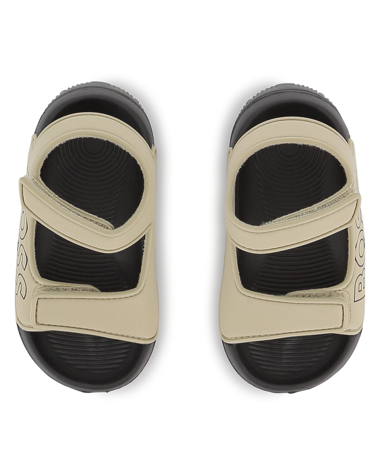 BOSS sandalia para bebe y niño, beige con suela negra
