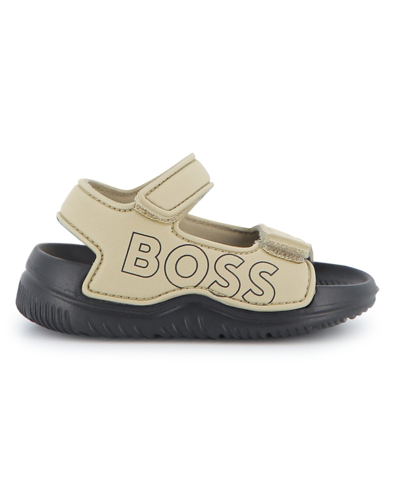 BOSS sandalia para bebe y niño, beige con suela negra