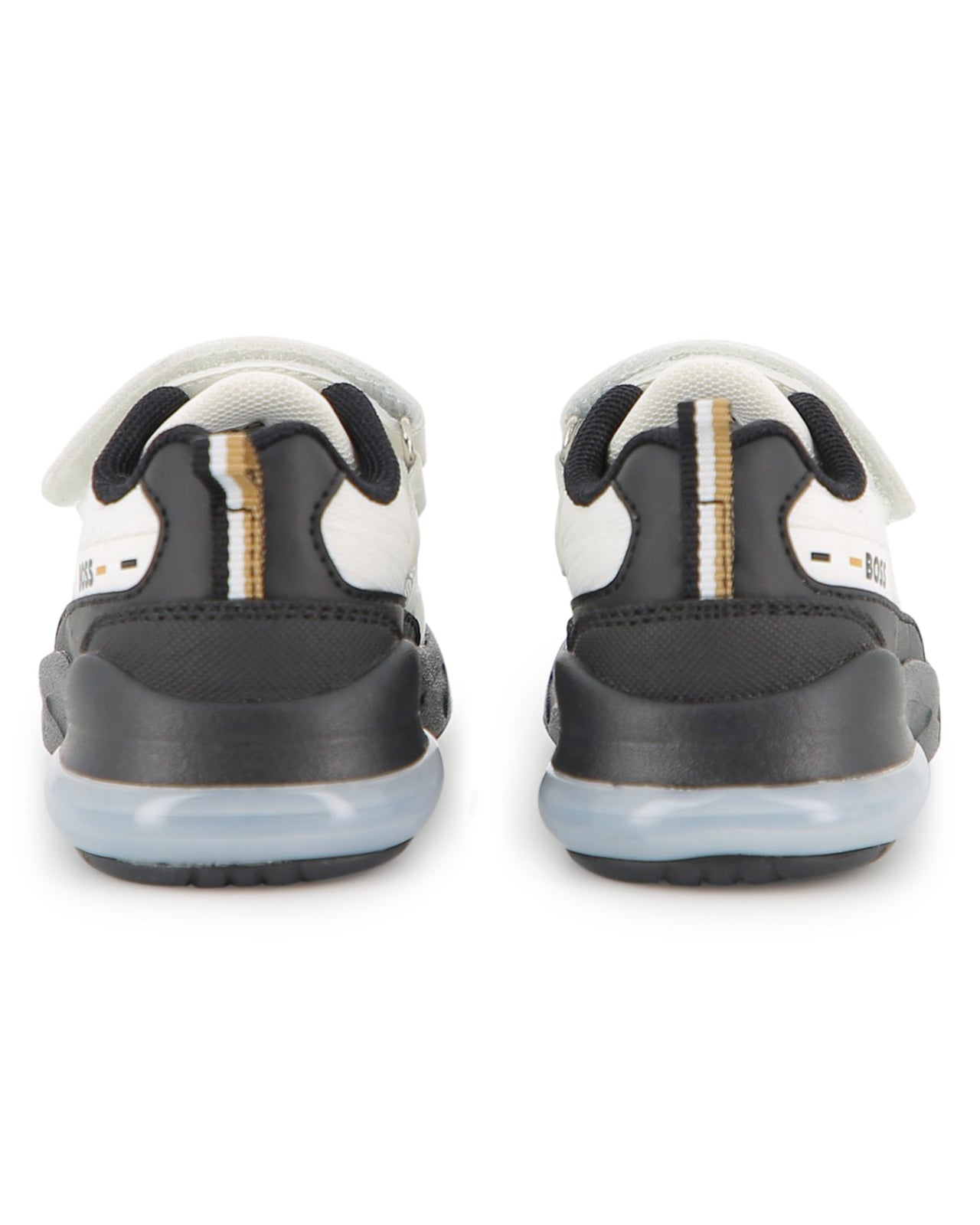 Boss tenis para niño pequeño con agujetas simuladas y velcro en 2 tonos