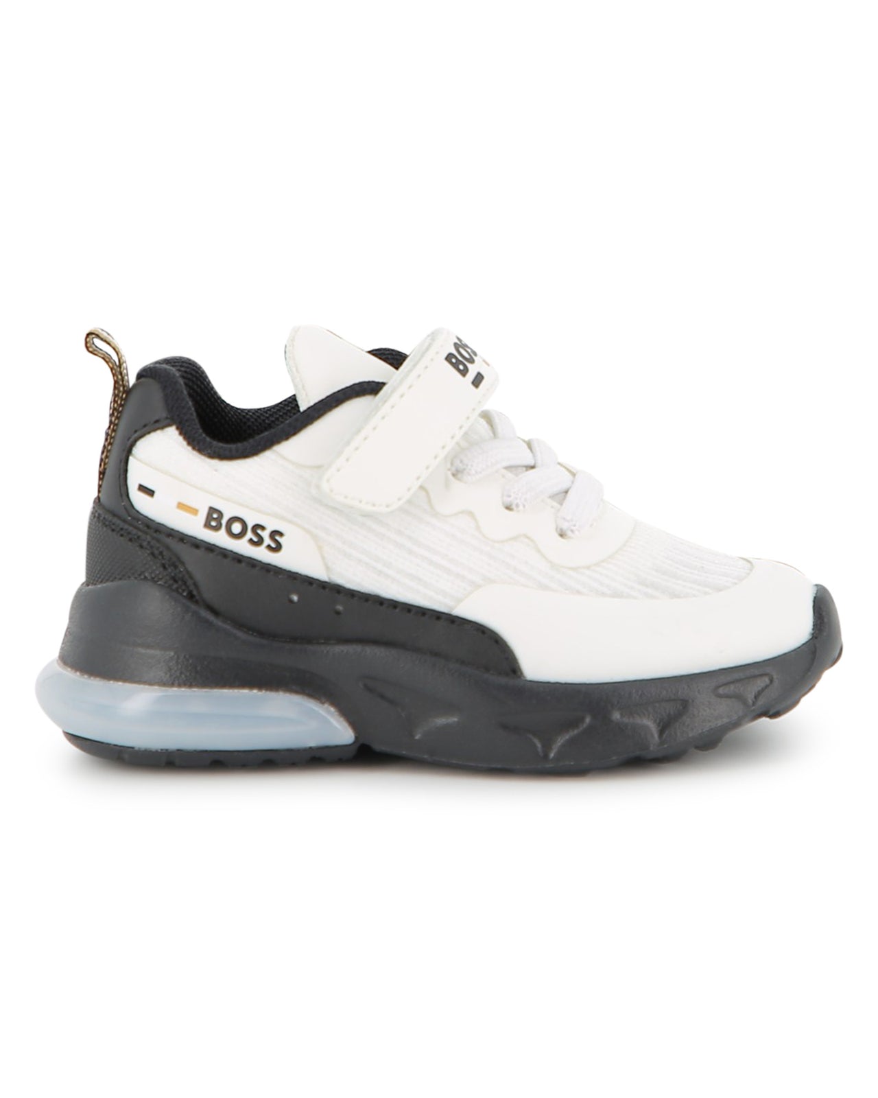 Boss tenis para niño pequeño con agujetas simuladas y velcro en 2 tonos