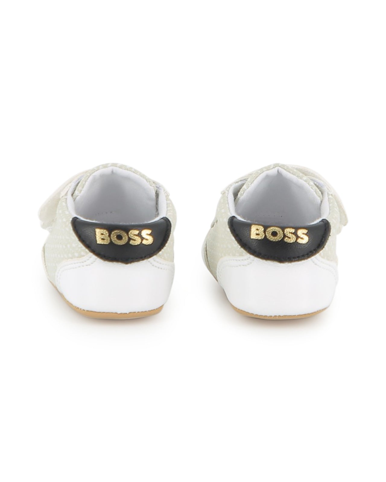Boss tenis para bebe all over blanco logo dorado unisex