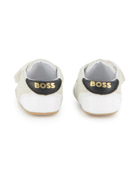 Thumbnail for Boss tenis para bebe all over blanco logo dorado unisex