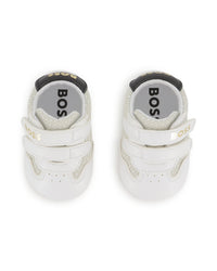 Thumbnail for Boss tenis para bebe all over blanco logo dorado unisex
