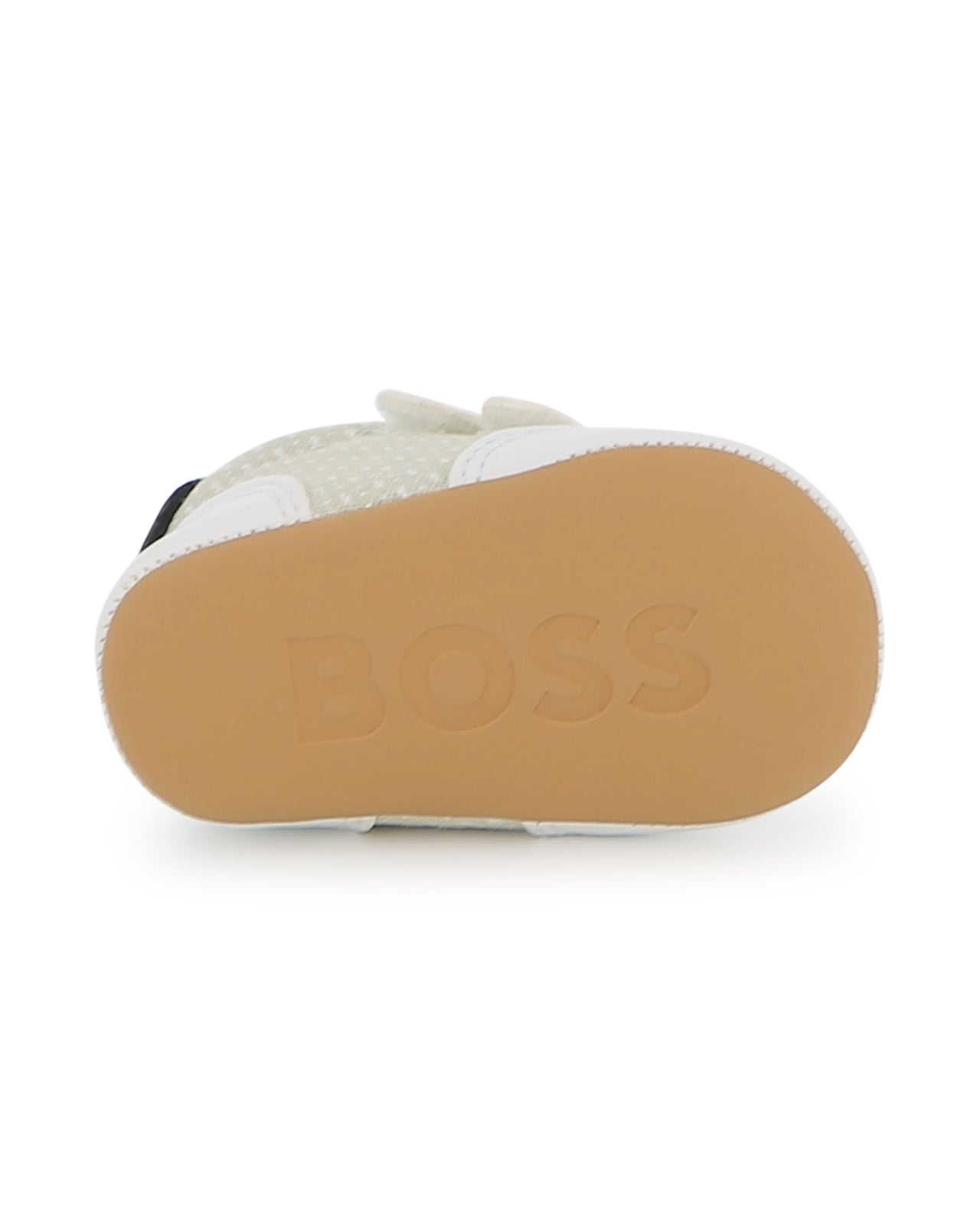 Boss tenis para bebe all over blanco logo dorado unisex