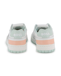 Thumbnail for Boss tenis para niña y teen con agujetas blanco y rosa