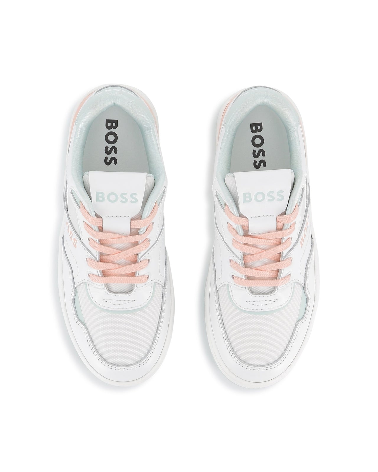 Boss tenis para niña y teen con agujetas blanco y rosa