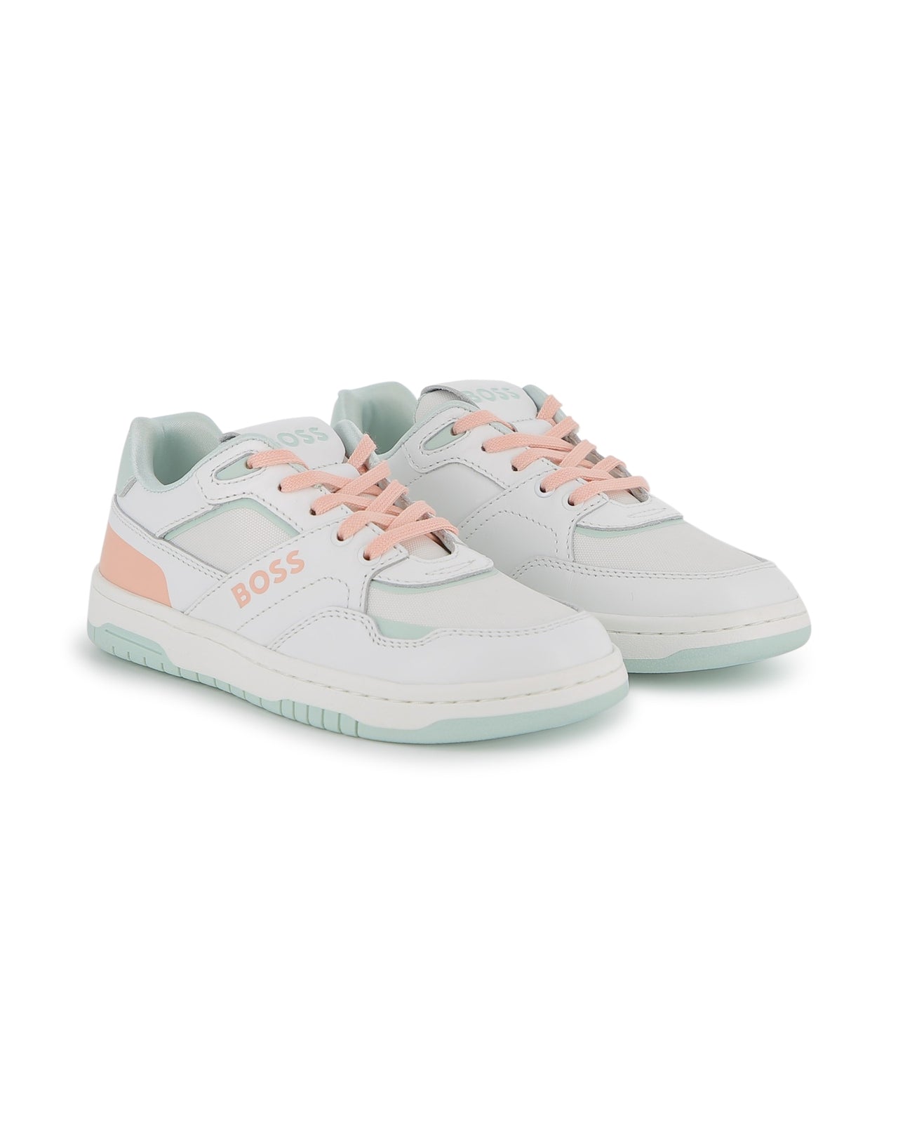 Boss tenis para niña y teen con agujetas blanco y rosa