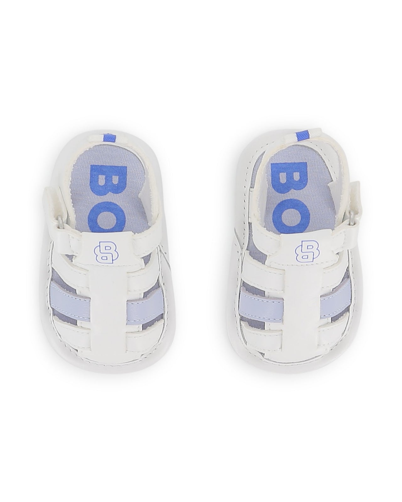 BOSS sandalias para bebé azul cielo con blanco