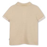 Thumbnail for BOSS Set de polo beige bordada y short para bebe