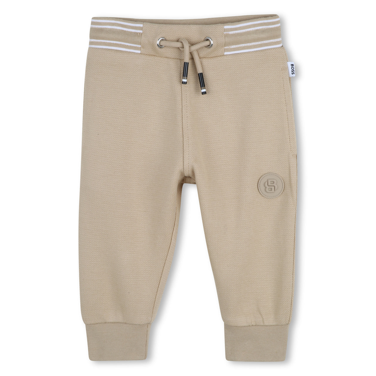 BOSS Set de pants para bebe beige, con capucha y bolsas frontales