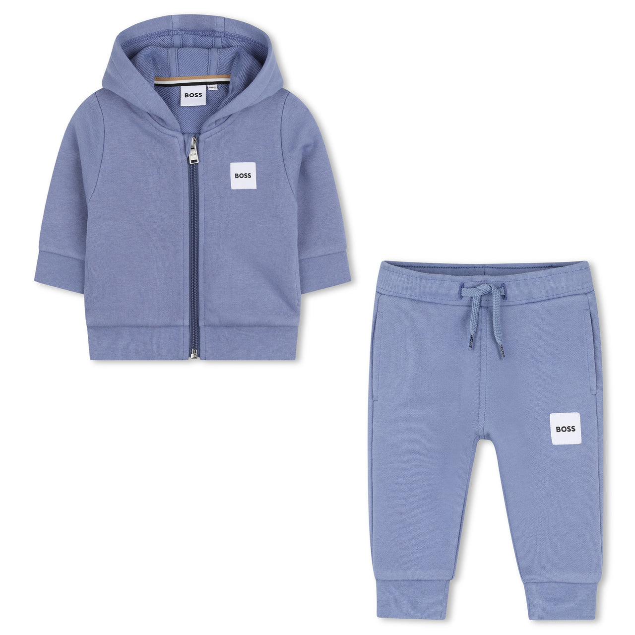 Boss set de pants para bebe azul logo cuadrado al frente
