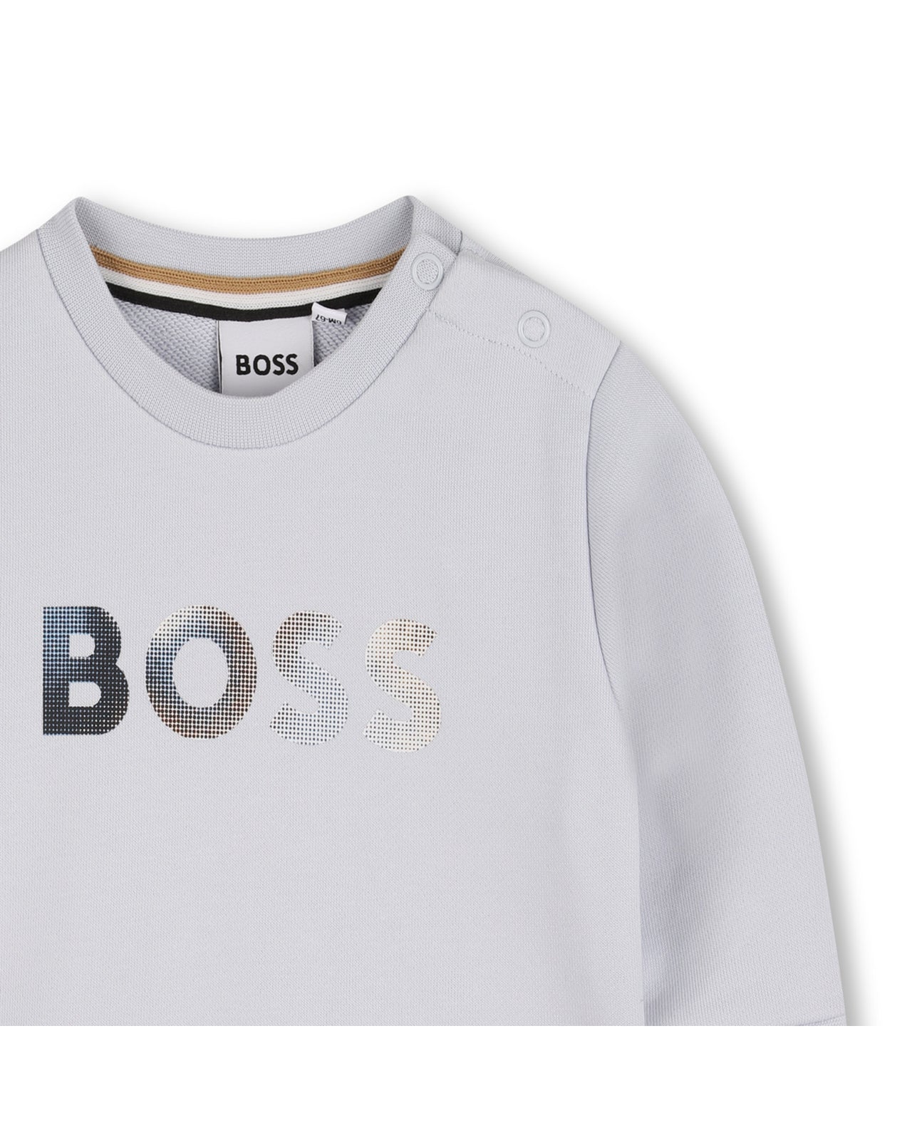 BOSS Sudadera para bebe color azul palido logo reflejante