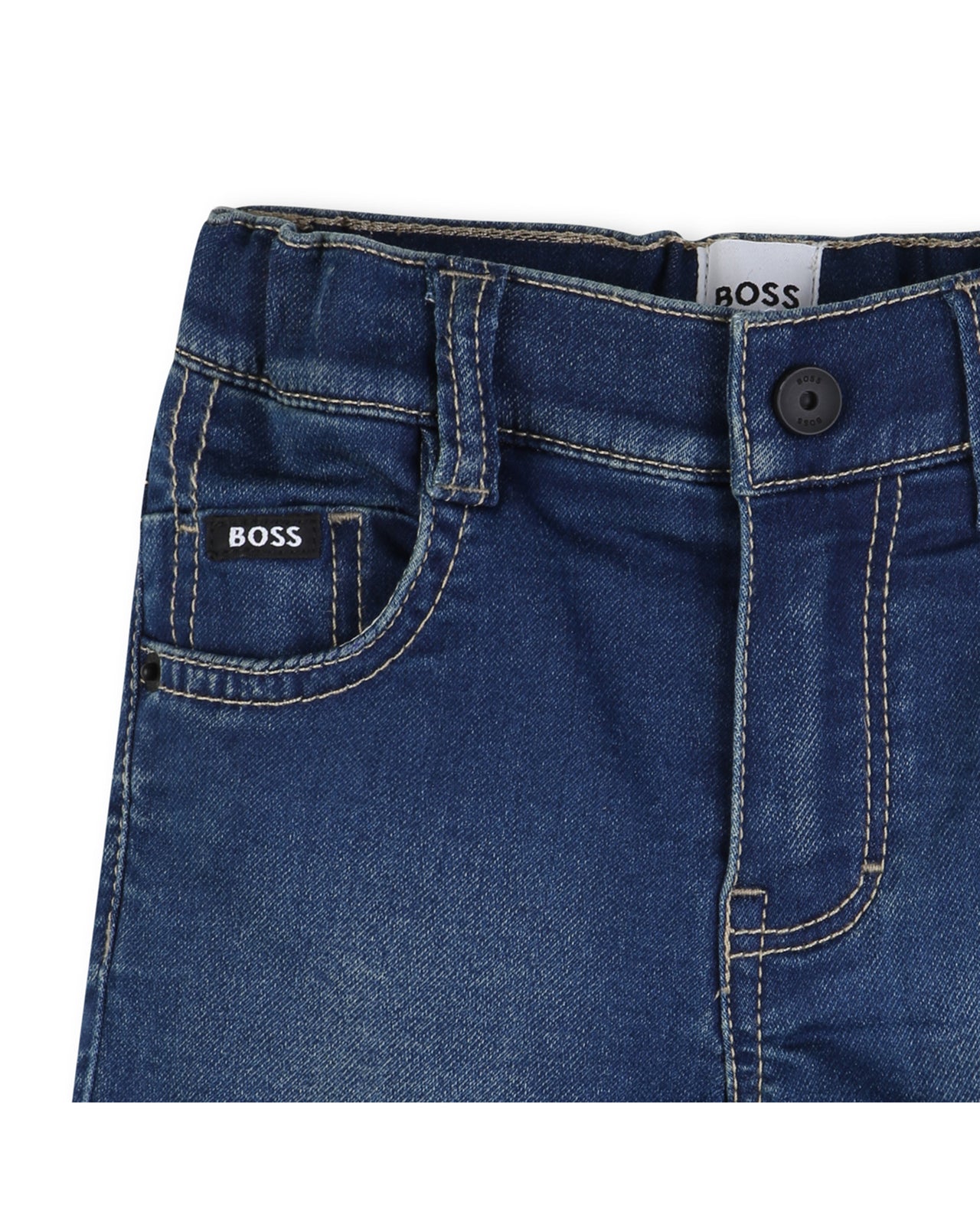 BOSS short para niño y Teen de mesclilla