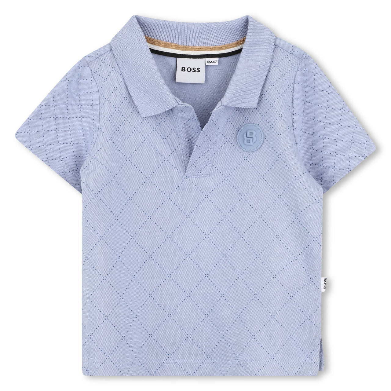 BOSS Playera polo para bebe azul ne logo al tono