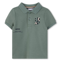 Thumbnail for BOSS Playera polo para bebe verde oliivo logo collage